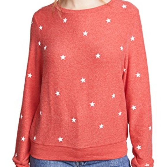 red sweatshirt with white stars